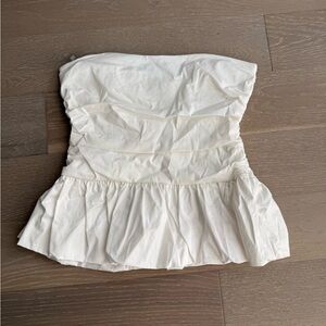 Zara White Strapless Top